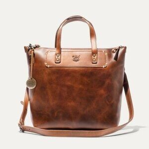 NWD WILL Leather Goods Simple Satchel Brown USA Made Zip Purse Handcrafted